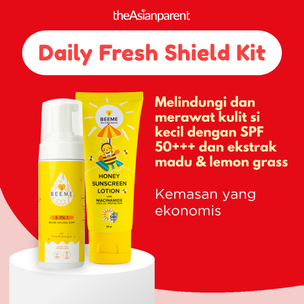 Paket Bundling BEEME Baby Honey Sunscreen SPF 50+ dan Sabun Mandi 3in1 - Daily Fresh Shield Kit