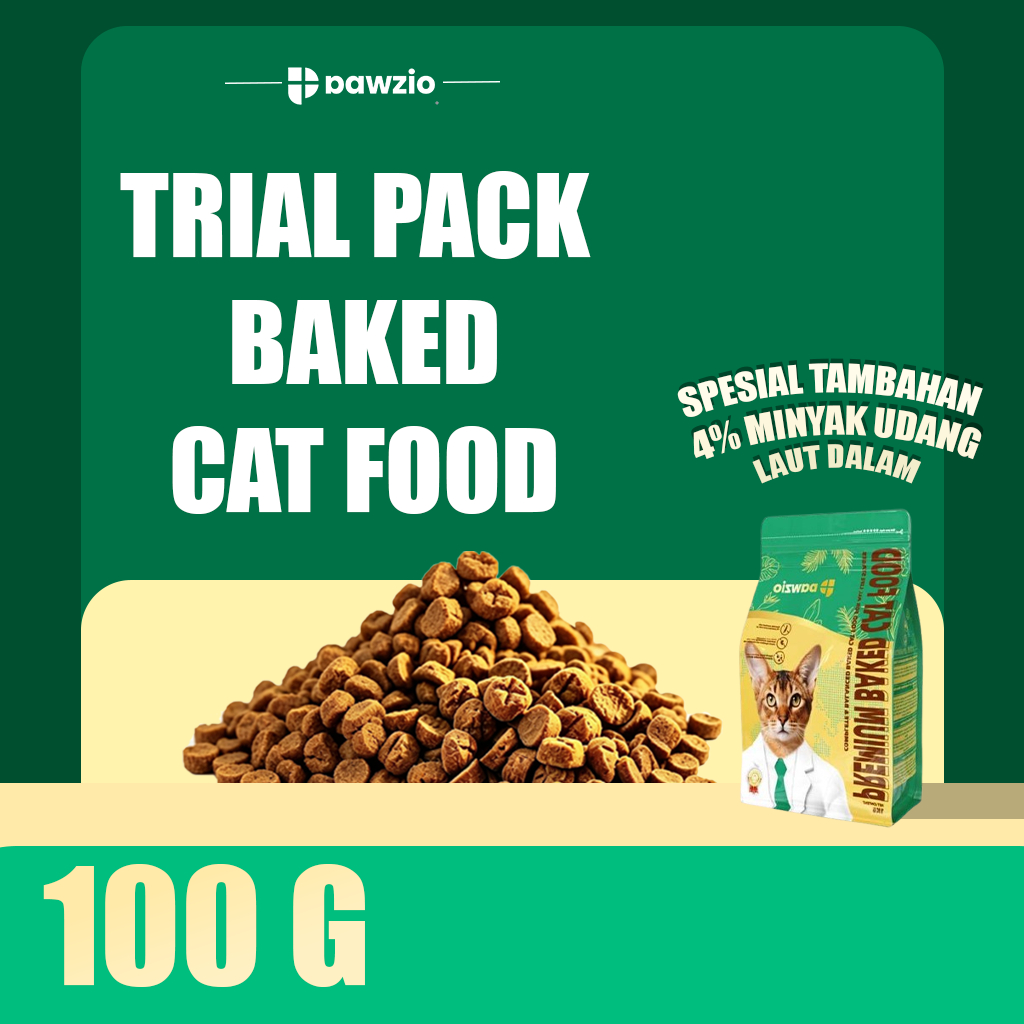 PAWZIO TRIAL Premium Baked Catfood 100 GR // Complete & Balanced Baked CatFood For All Life Stages
