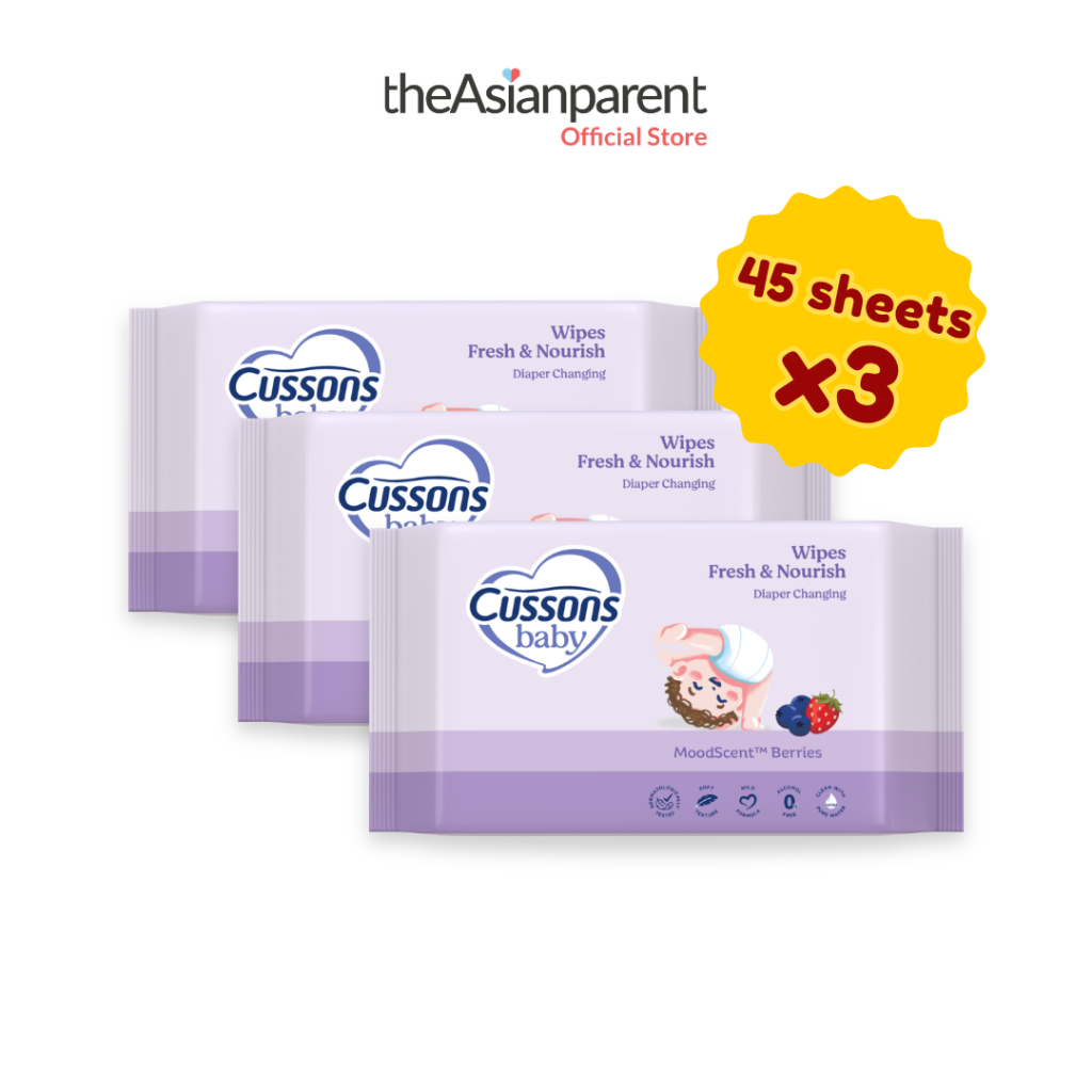 Tisu Basah Bayi Cussons Bundle Tripack Baby Wet Wipes - Untuk Ganti Popok - Isi 45 lembar x 3 Pack Tisu - Gambar 2