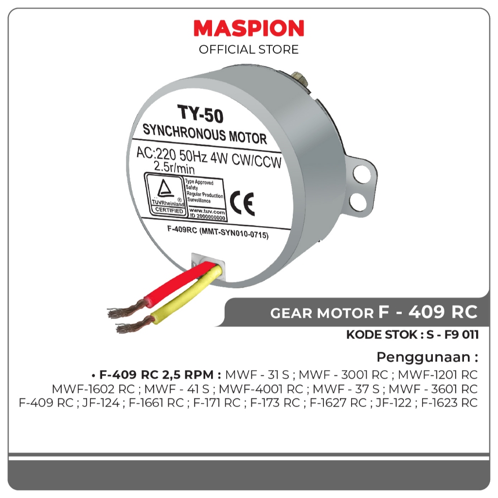 Maspion Electronic Sparepart Gear Motor Kipas Angin - Gambar 3
