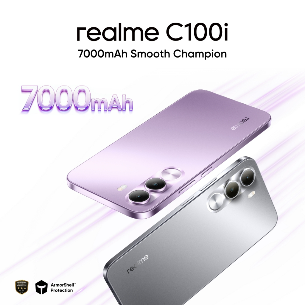 realme C100i 4GB+8GB*|256GB (7000mAh Titan Battery | 120Hz Ultra Smooth Display | ArmorShell Protection | IP64 Dust & Water Resistance) - Gambar 2