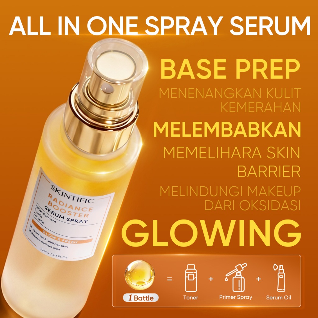 SKINTIFIC - Outdoor Spray Set / Instant Glow Serum Spray + Sunscreen Mist SPF 50+ PA++++ / / Calming Hydrating Protection After Sun Skin Relief Reapply 2PCS - Gambar 4