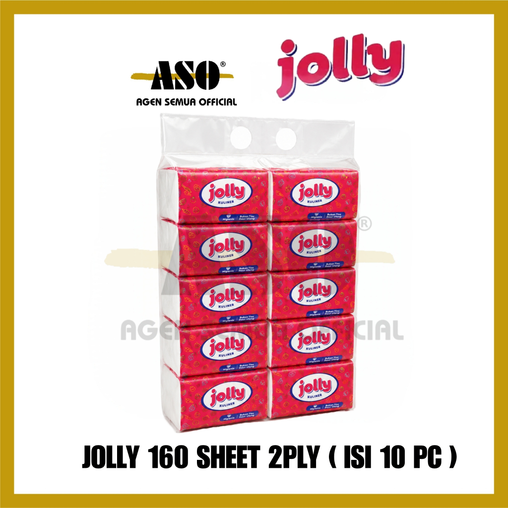 [ PAKET ISI 10 ] Tisu JOLLY POP UP 160 Sheet 2ply Tissue PROMO !!!