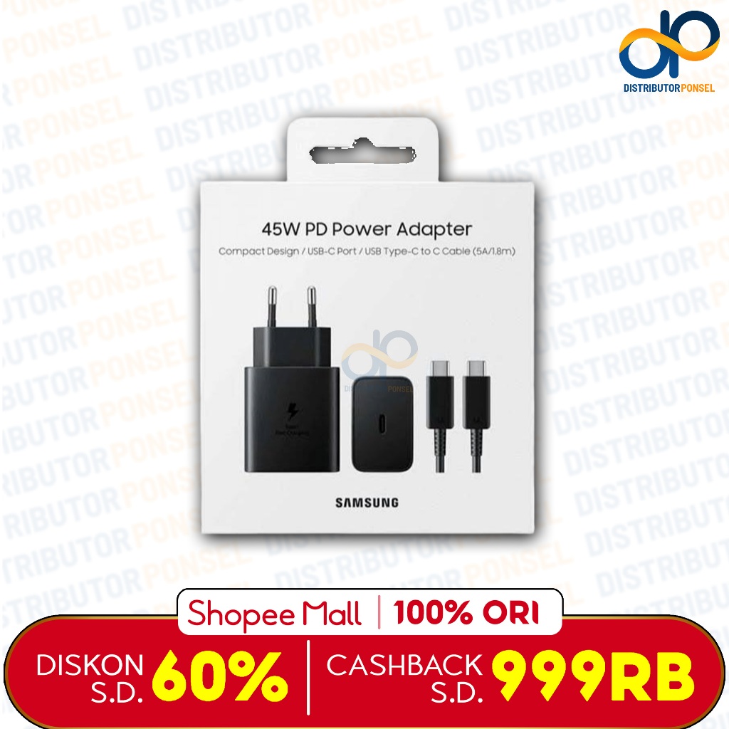 Samsung Travel Adapter Fast Charging Type C 45W Original Adaptor Kepala Charger