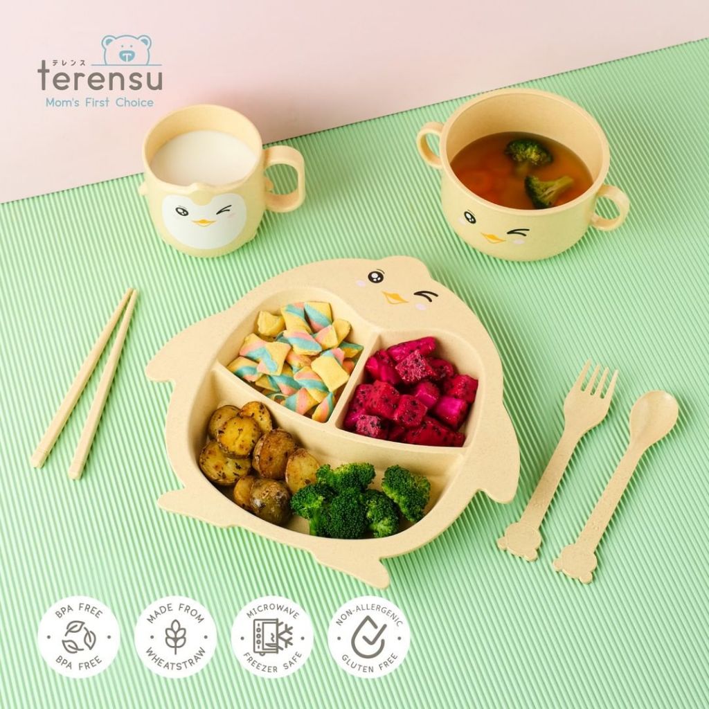 Alat Makan Anak Piring Gelas Mangkuk Anak Free Sendok Garpu Sumpit Lucu BPA Free - Gambar 3