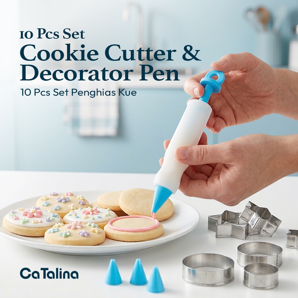 Alat dekorasi Pen Pastry Dekorasi Kue / Pen Penghias Kue + Cookie Cutter