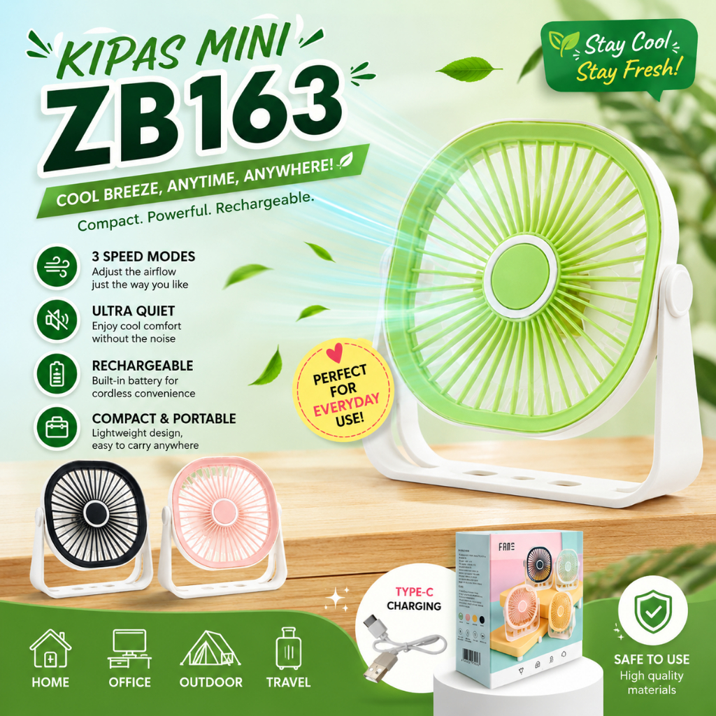 Kipas Meja Mini 3 Speed Mode Super Dingin / Kipas Meja USB Mini Viral Kipas Tangan