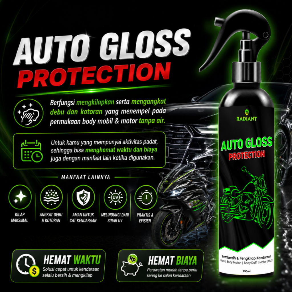 Auto Gloss / Pengkilap Body Motor Mobil Helm Glossy,silicon oil semir ban Coating Wax Paint - Gambar 4