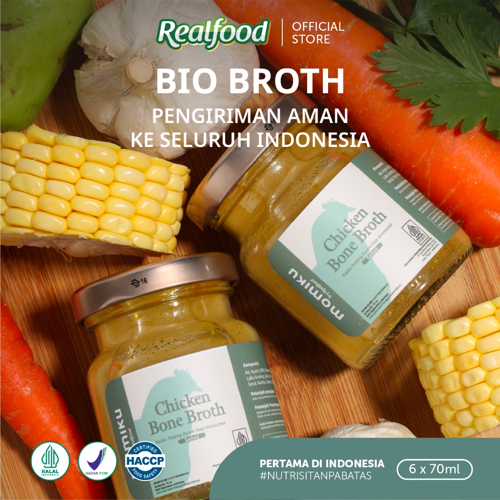 Realfood Chicken Bone Broth Salted / Kaldu Tulang Ayam Siap Konsumsi / Bone Broth untuk Dewasa dan Lansia / Collagen / Glutamic Acid / Sendi / Tulang / Daya Ingat / Gut Barrier / Unsalted / Rendah Garam / Low Sodium - Gambar 4