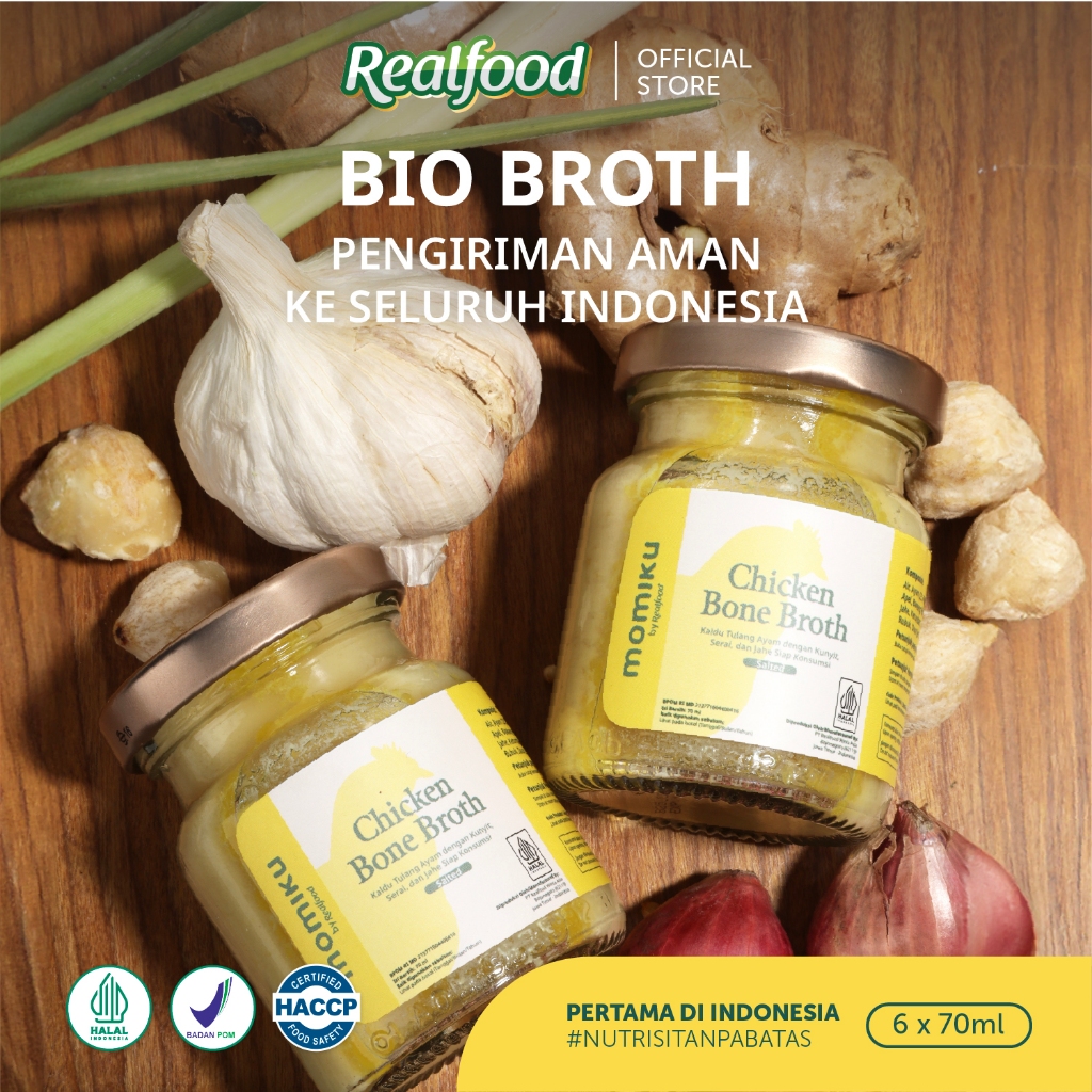Realfood Chicken Bone Broth Rasa Soto / Kaldu Tulang Ayam Siap Konsumsi / Bone Broth untuk Dewasa dan Lansia / Collagen / Glutamic Acid / Sendi / Tulang / Daya Ingat / Gut Barrier / Unsalted / Rendah Garam / Low Sodium - Gambar 4