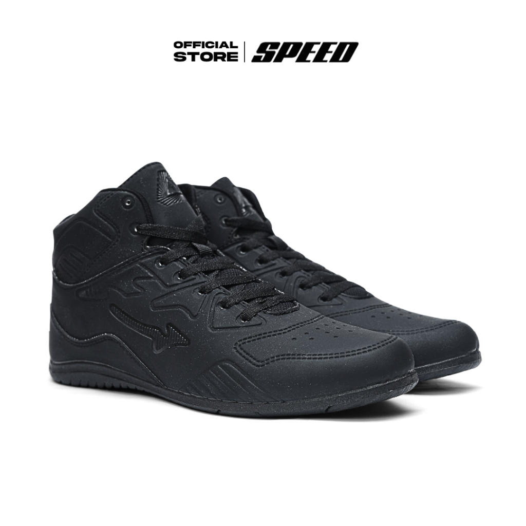 Speed - Peace Hi Brusel - Sepatu Sneakers Sekolah Formal Hitam pria wanita dewasa Uk 37-42