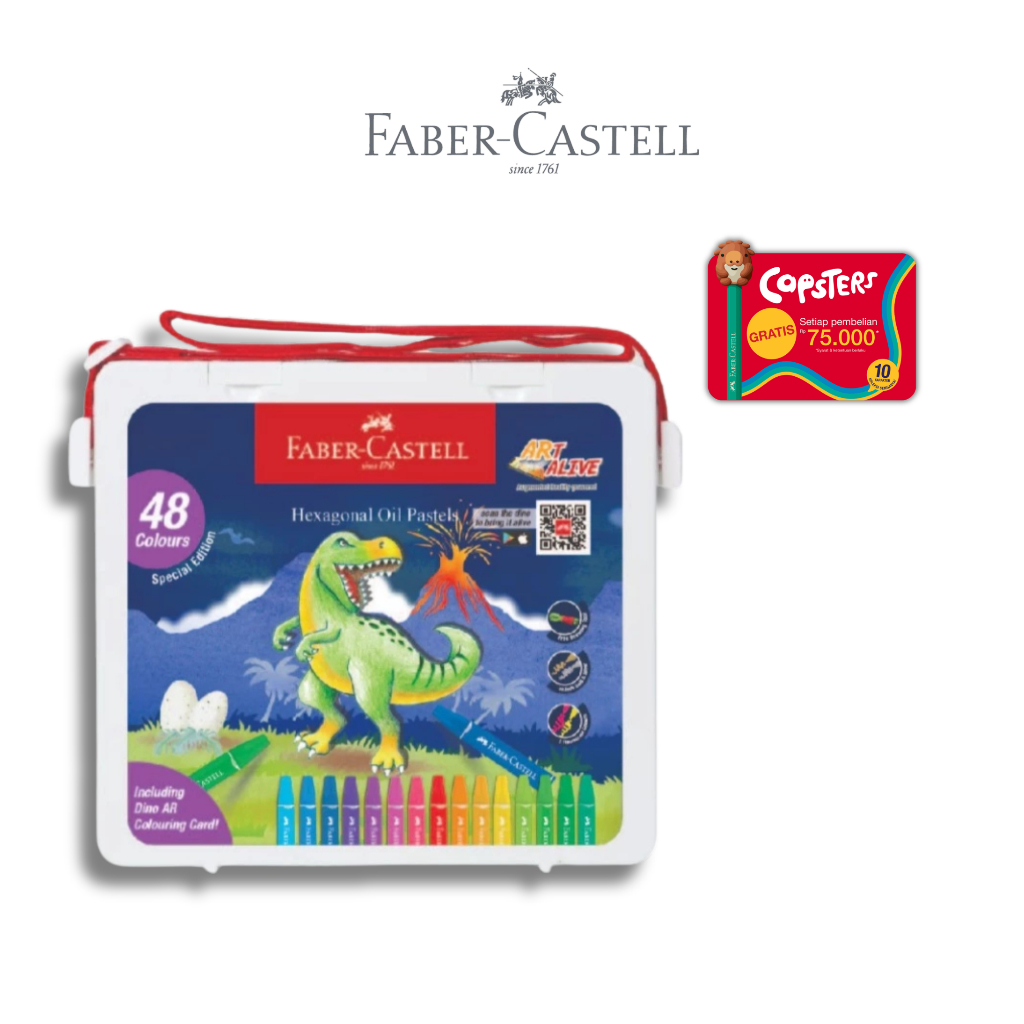 Faber-Castell Crayon Hexagonal Oil Pastel Dino Version - Gambar 3