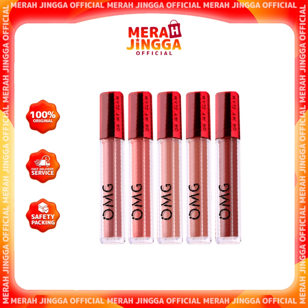 OMG OH MY GLAM Mattelast Lip Cream 2.9 g - Lip Cream Matte / Merah Jingga Official