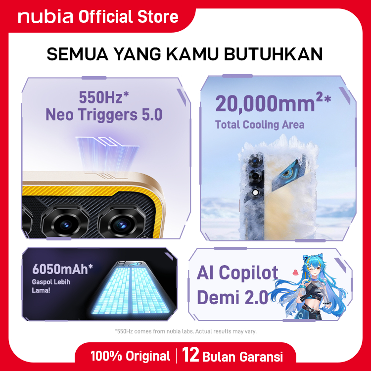 nubia Neo 5 5G RAM 20 GB (8 + 12 GB) ROM 256 GB Baterai 6050mAh Super Fast Charging 45W - Gambar 3