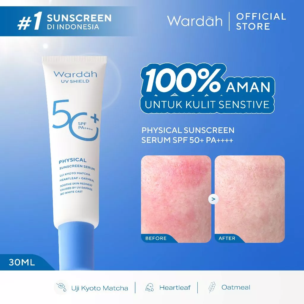 Wardah Sunscreen UV Shield Triple Pack Buy 3 Get 5 SPF 35 PA +++ / SPF 50 PA++++ (Airy Smooth, Essential Gel, Acne Calming, Aqua Fresh, Tone Up, Physical) - Sunscreen No. 1 Sunscreen of the Year - Skincare - Gambar 3