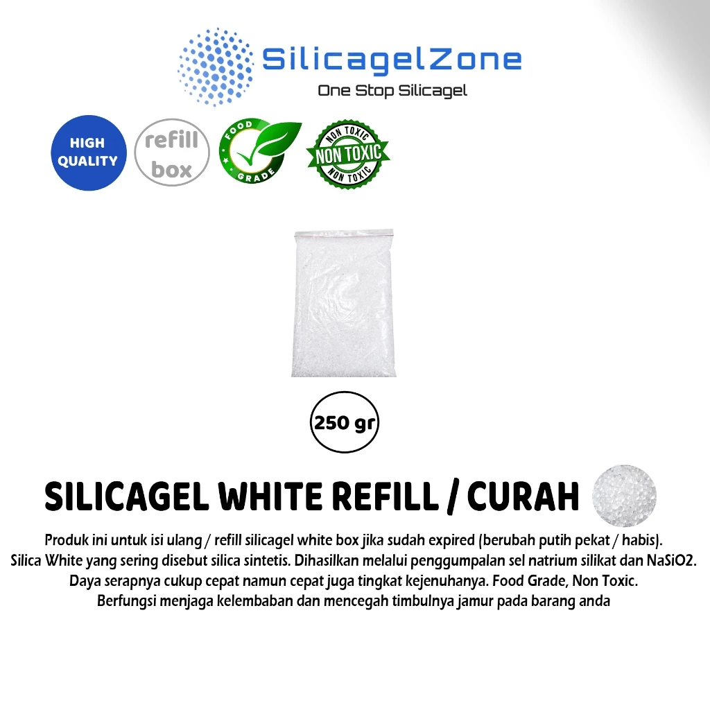Silica Gel White Curah Refill Kemasan Ekonomis High Quality - Gambar 2