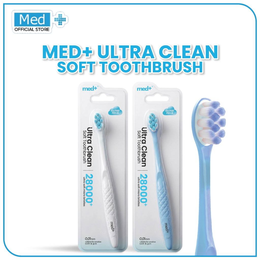 Med+ Sikat Gigi Ultra Clean Soft Toothbrush Bulu Halus 0.01mm - Ultra Soft untuk Gigi & Gusi Sensitif