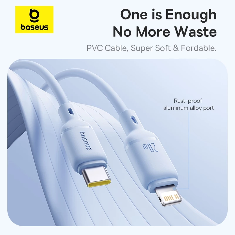 Baseus 20W Silky Series Fast Charging Cable Type-C to Lightning For iP - Gambar 2