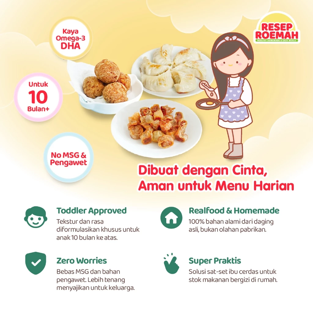Aneka Lauk Goreng & Healthy Frozen Food By Resep Roemah - Nugget Bento Anak MPASI Toddler & Kids No MSG & Pengawet - Gambar 2