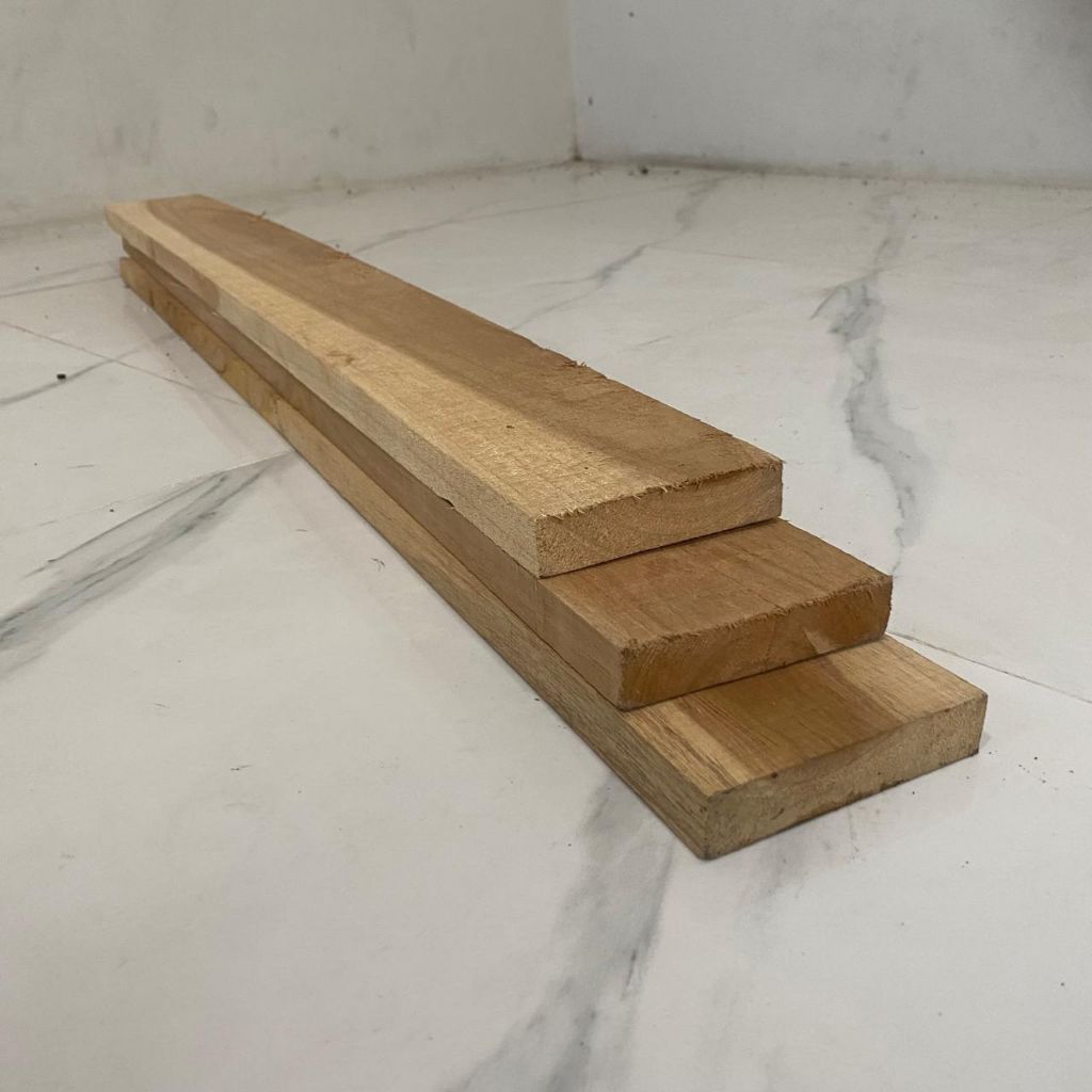 Papan 2x20x100 cm Kayu Jati Asli Allgrade Sudah Serut Rapi Bahan Kerajinan DIY Top Tabble Material Konstruksi - Gambar 3