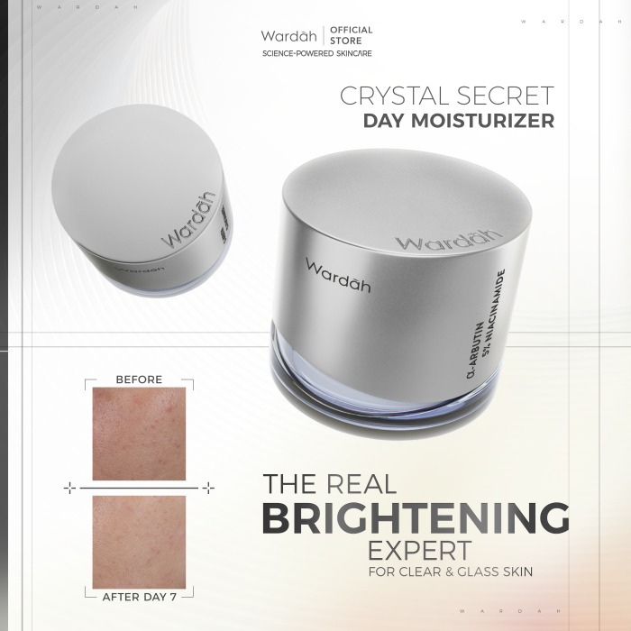 WARDAH Crystal Secret a-Arbutin 5% Niacinamide Hyperpigmentation Expert SPF 35 PA+++ Day Moisturizer 30 g - Skincare