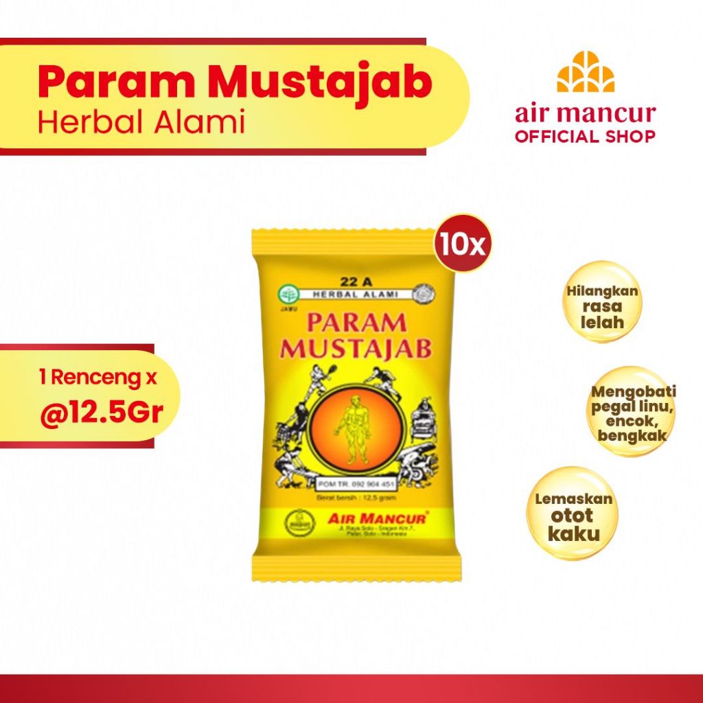 Air Mancur Jamu Param Mustajab - 10 Sachet - Mengurangi Pegal Linu