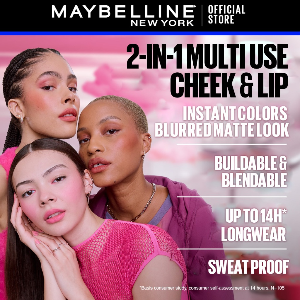 [MAYBELLINE OFFICIAL] Cloudtopia Cheek & Lip Mousse Shade 03 - Tahan 14 Jam 2-in-1 multi use blush lipstick lipcream instant color matte transferproof pigmented blendable - Gambar 3