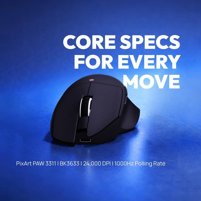 Moxanic X VortexSeries LUMI G5 / G-5 Lightweight Wireless Tri Mode Gaming Mouse Ergonomic PixArt PAW 3311 with Charging Dock - Gambar 4