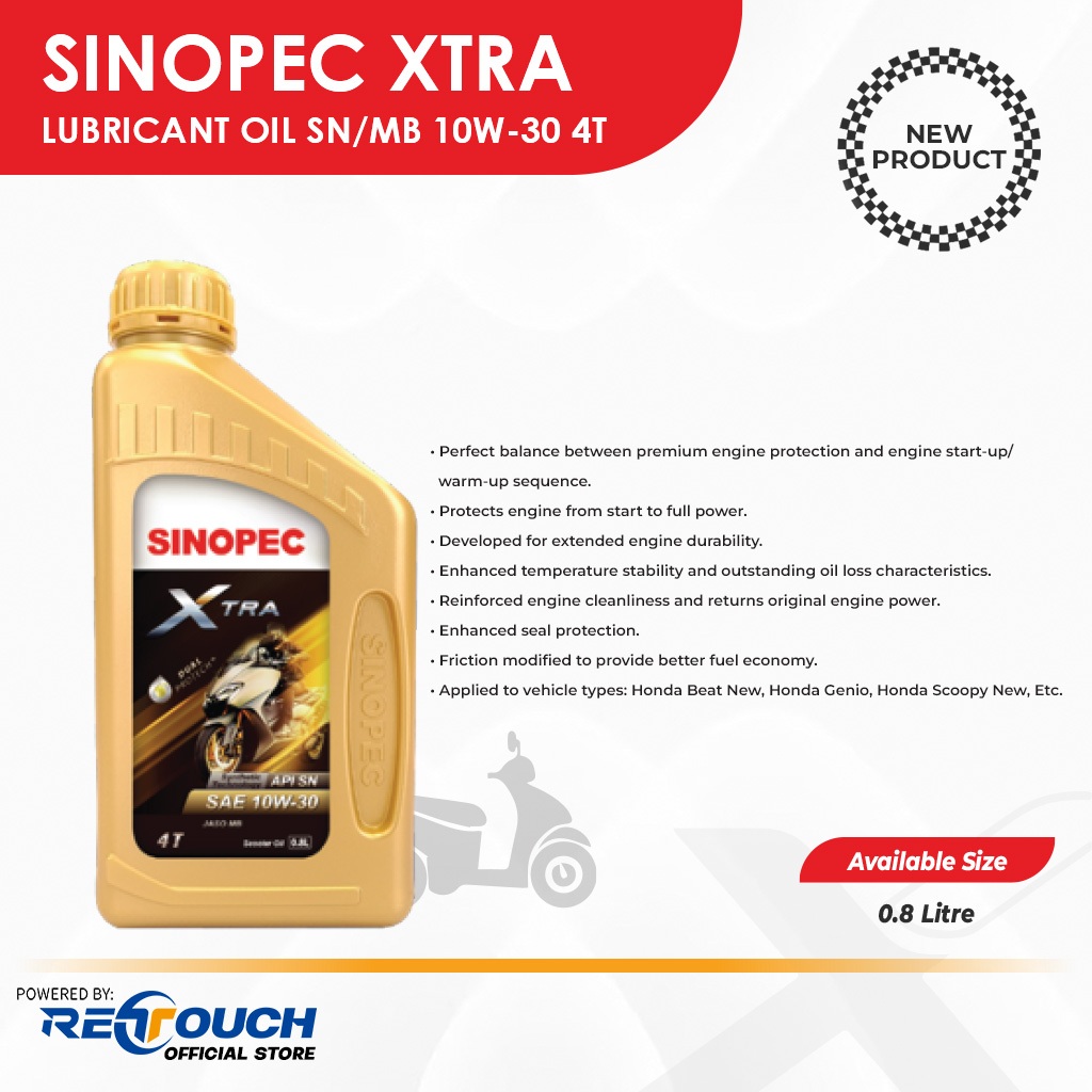 Sinopec Oli Motor 4T Asli Full Synthetic SN SL MA2 MB 5W-40 10W-40 10W-30 15W-40 20W-50 Oli Mesin Matic B3b3k Sport 0.8L 1L Halus Irit BBM - Gambar 3