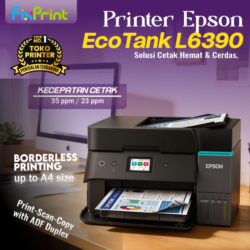 Printer Epson EcoTank L6390 L6290 L6260 L4360 Print Scan Copy Wireless - Duplex ADF - LAN Fax - All in One Pengganti L4260