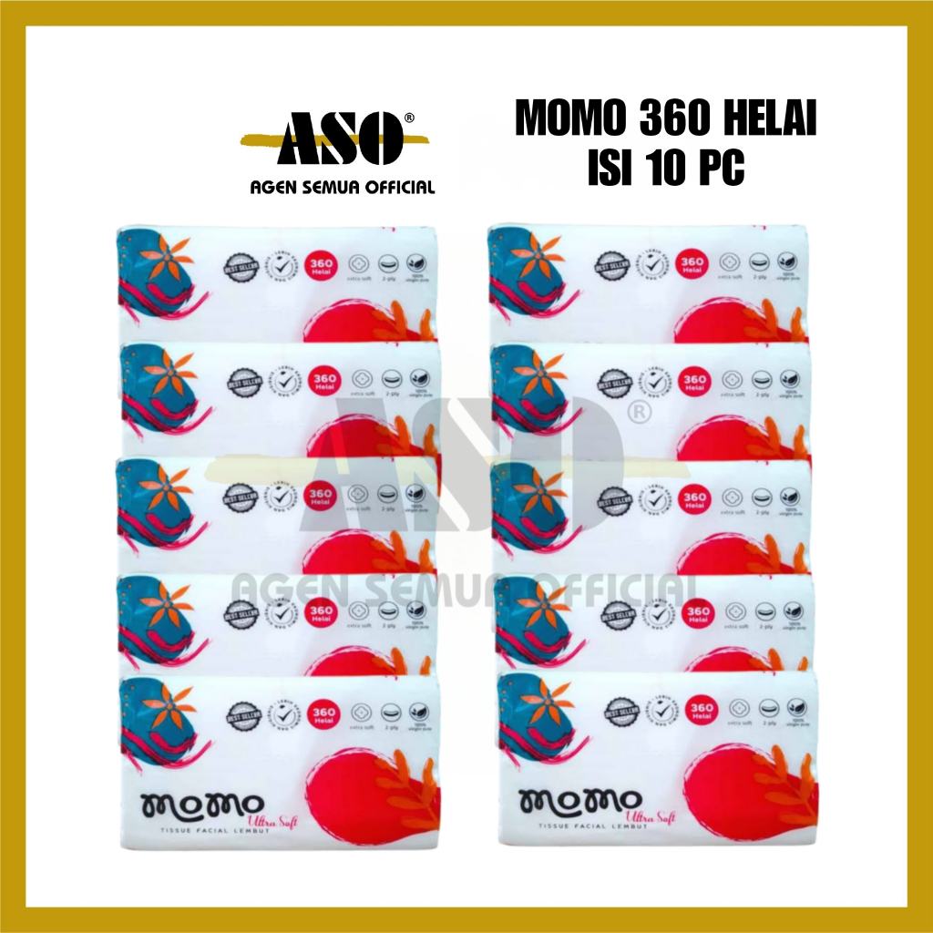[ Paket ] Tisu Tissue Momo Tissue Facial Lembut 360 Helai 2 Ply PROMO !!!