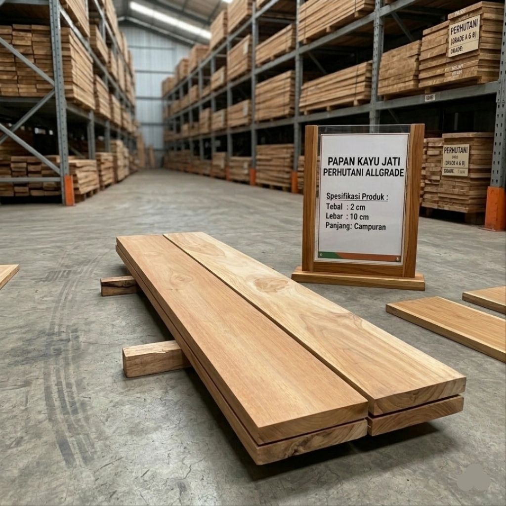 Papan Kayu Panjang 2 meter Jati Perhutani Allgrade Serut Halus Rapi Presisi - senaly -