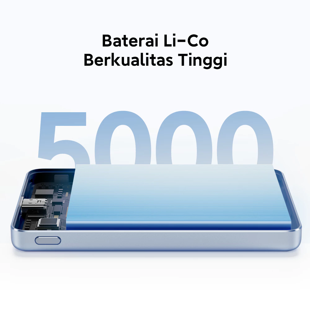 Xiaomi Super Slim Magnetic Power Bank 5000mAh / Desain Ultra Tipis 8.7mm & Mudah Dibawa / Baterai Li-Co Berkualitas Tinggi / Material Bodi Aluminium Premium / Sertifikasi 3C Aman untuk Perjalanan / Powerbank [Xiaomi Official Store] - Gambar 3