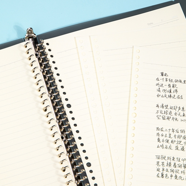 Deli Binder / Loose-Leaf Notebook A4 A5 B5 Strap Kunci Free Refill HXX60 - Gambar 4