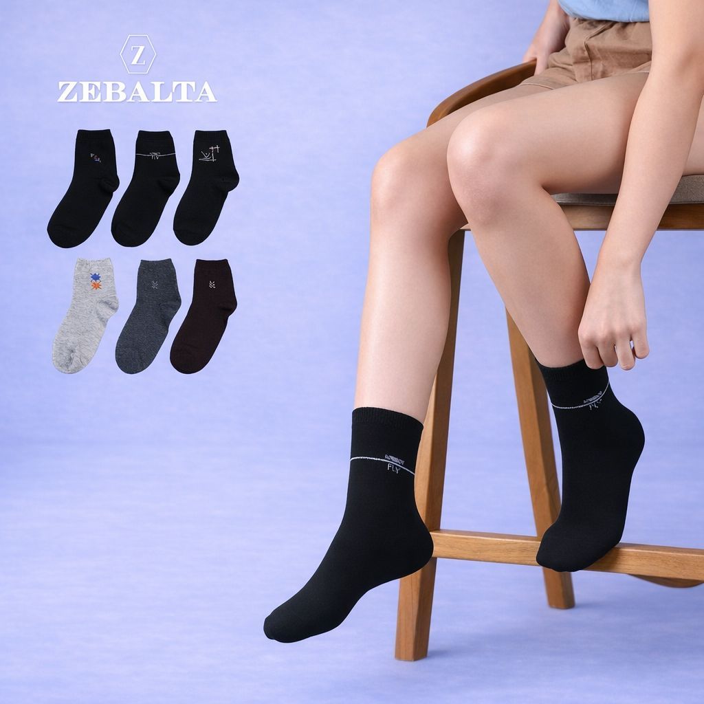 ZEBALTA - [Paket 6&12 Pasang] Kaos Kaki Mensock Dewasa