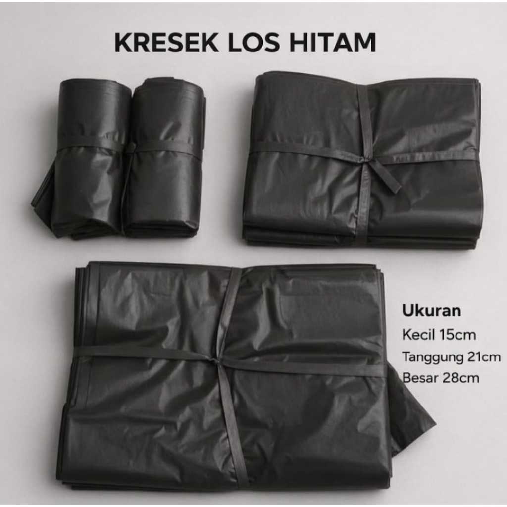 Kresek Plastik Hitam Timbangan / HDPE LOS Kiloan Hitam LOS 15 24 dan 28