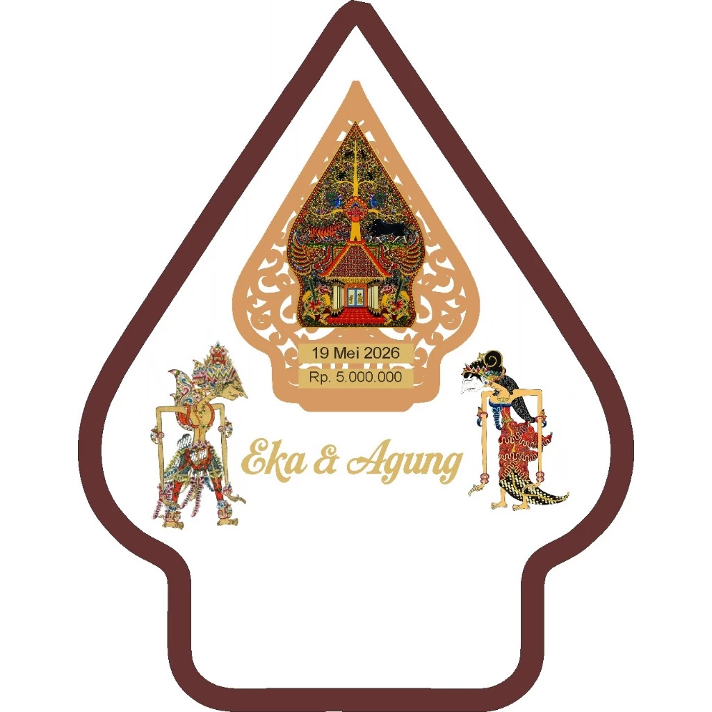 Set Gunungan Wayang Mix Plywood Akrilik Gold (WAJIB BACA DESKRIPSI) - Gambar 2