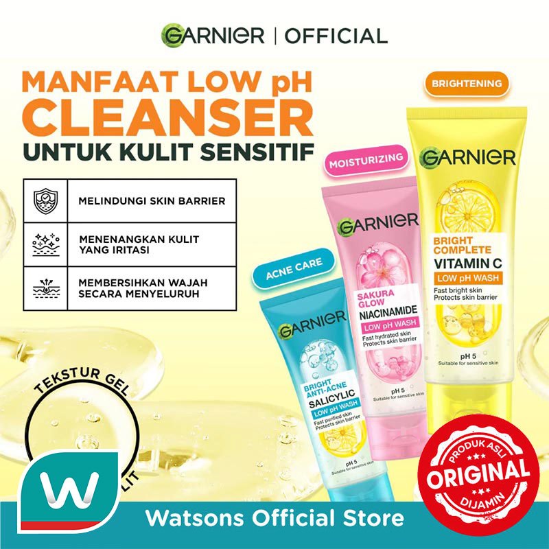 Garnier Sakura Glow Niacinamide Low pH Wash 100ml - Gambar 4