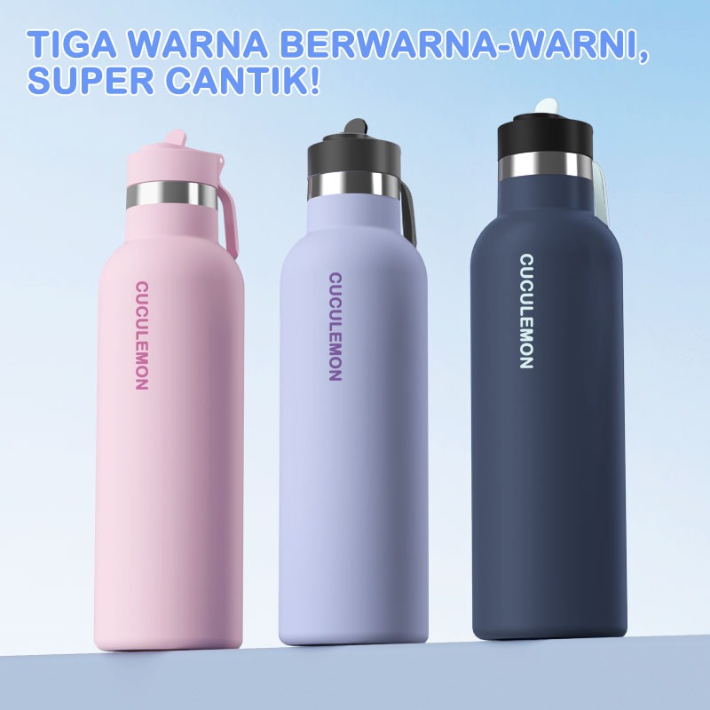 CucuLemon Tumblr Termos Stainless Steel Vacuum Bottles 1Liter Botol Minum - Gambar 2