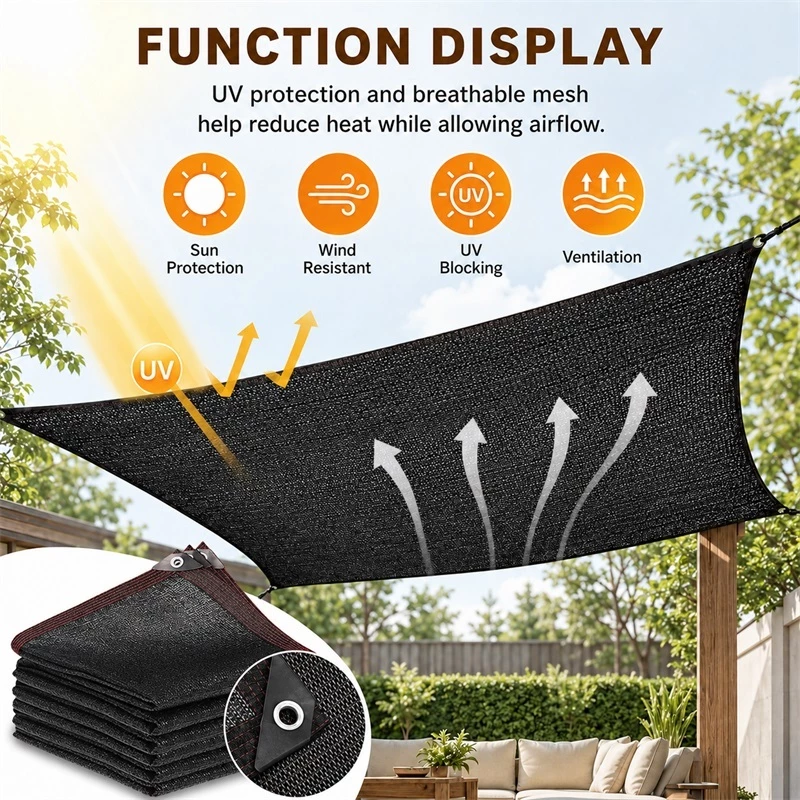 Paranet Anti-UV Tabir Surya Shade Jaring Paranet Net 99% Coklat Jaring Jaring Kebun Jaring Rumah Kaca Jaring Tabir - Gambar 3
