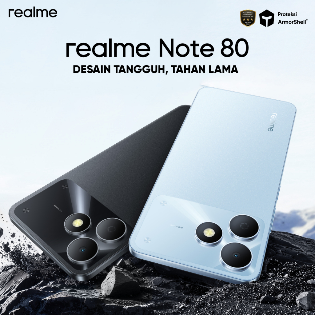 realme Note 80 4GB+64GB (Desain Tangguh | 6300mAh Baterai | Proteksi ArmorShell | Jaminan Lancar Hingga 48-bulan | IP54) - Gambar 2