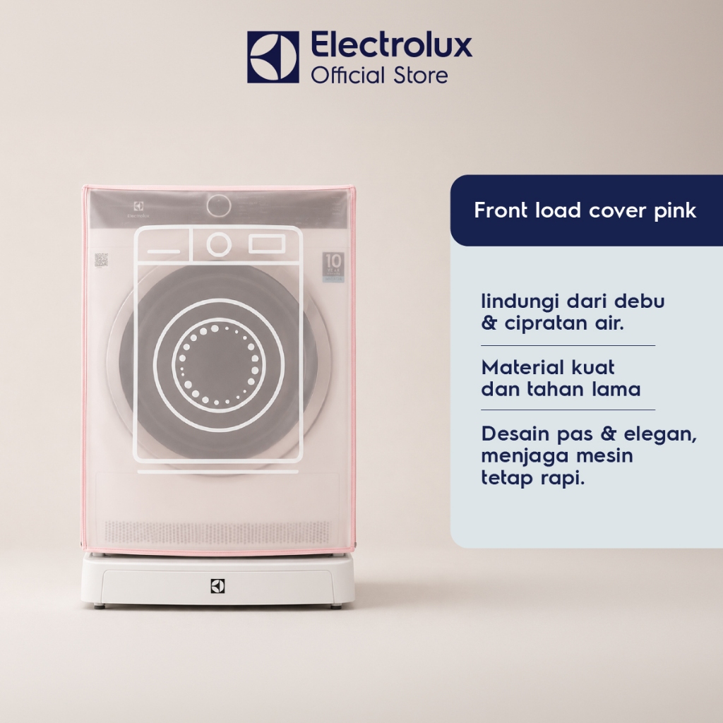 Electrolux Accessories - Cover / Penutup Mesin Cuci Front loading (PINK)