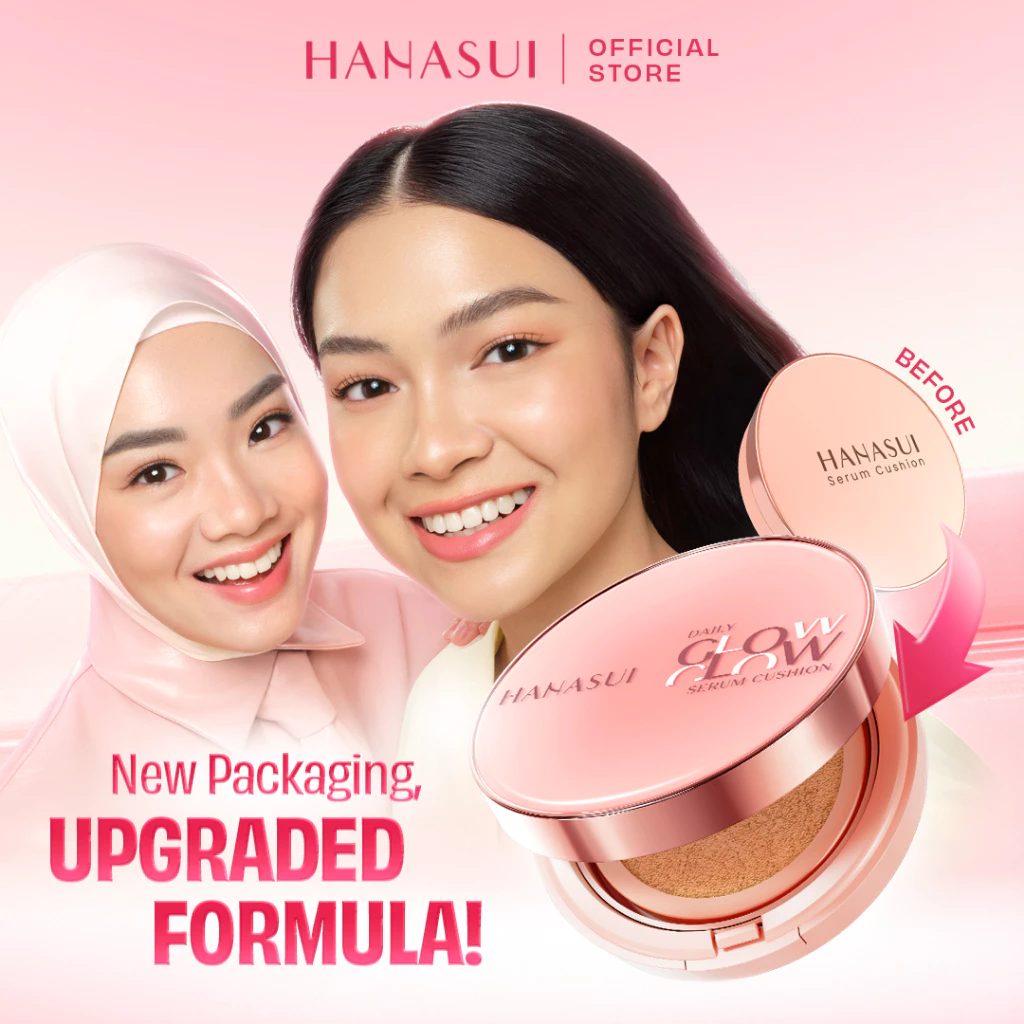[NEW LAUNCH] Hanasui Daily Serum Glow Cushion SPF 50 High Coverage - Glow Filter Technology - Pore Blurring - Glow Finish - Lightweight - Tahan Lama Hingga 12 Jam Tanpa Oksidasi - Non Oxidize - Skincare Infused Formula - Cushion Murah - Cushion Viral - Gambar 2