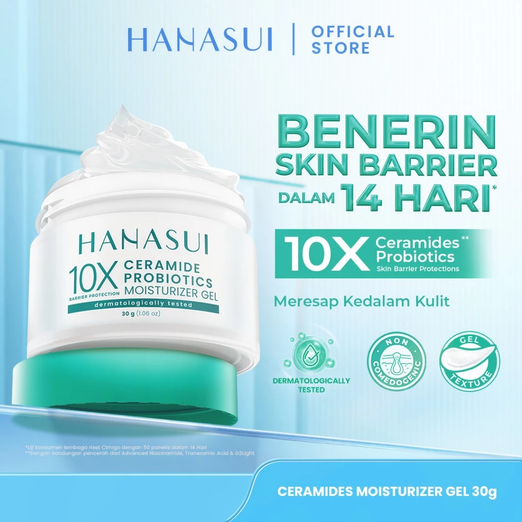 Hanasui Ceramide Probiotics Moisturizer Gel - Pelembab Ringan Lembap Perbaiki Skin Barrier dan Mencerahkan