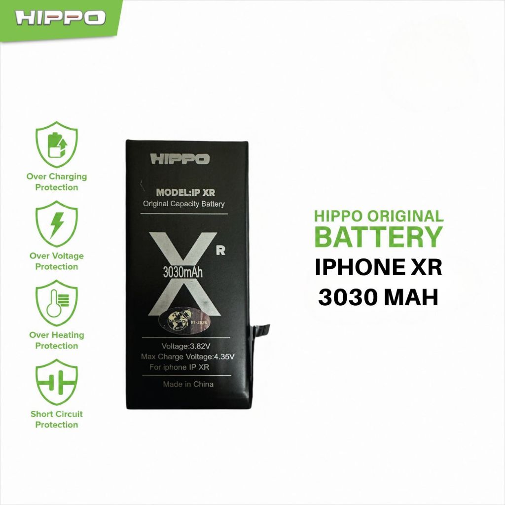 Hippo Baterai Baterry 100% ORI Baterai Iphone XR 3030mAh Original Batere Premium Batu Batre Batrai Handphone Garansi Resmi