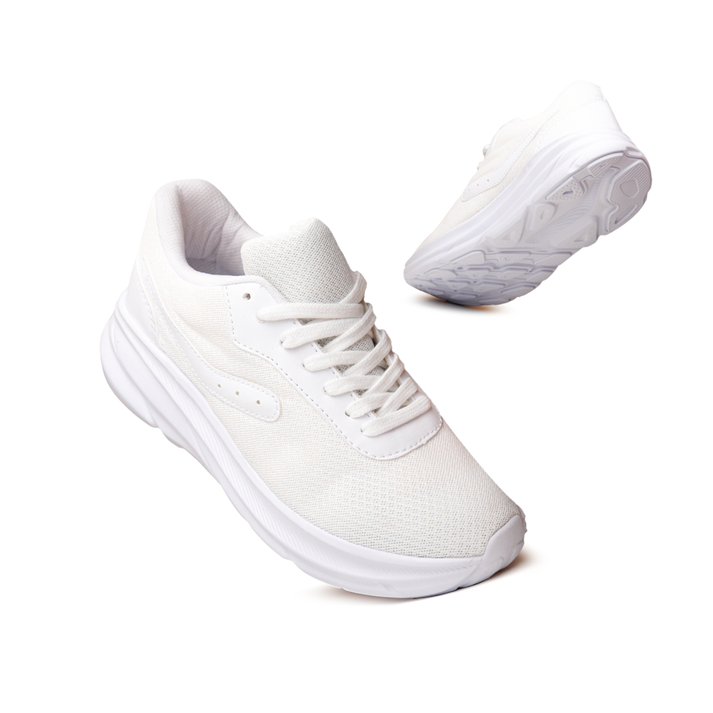Sepatu Nasr Sportivo Full White - Sepatu Sneakers Running Pria Wanita Sekolah Nasr Sportivo Putih Polos Olahraga Outdoor - Gambar 2