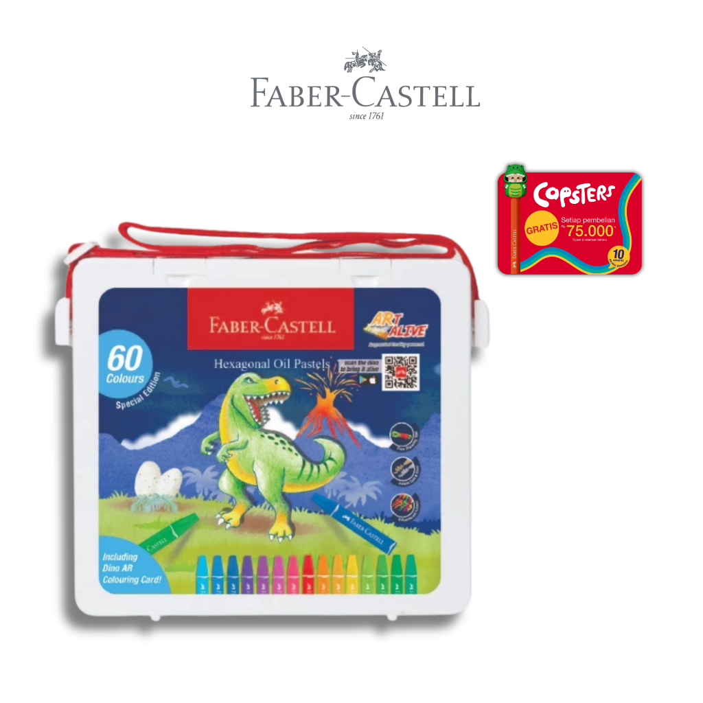 Faber-Castell Crayon Hexagonal Oil Pastel Dino Version - Gambar 4