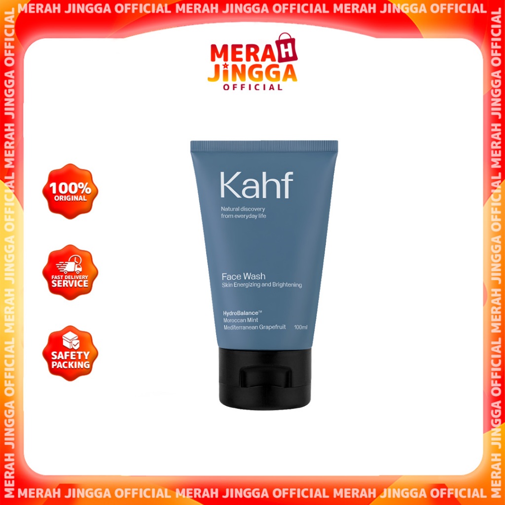 Kahf Skin Energizing and Brightening Face Wash - Pembersih Wajah Pria Cerah / Merah Jingga Official