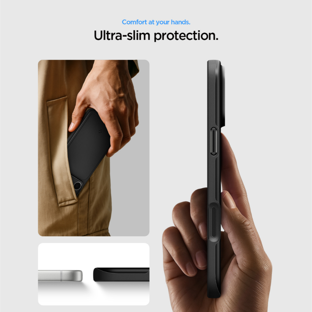 SPIGEN Special Bundling for iPhone 17 Pro Case Thin Fit Magfit Black + Tempered Glass with Tray 1 Pack Glas.tR EZ Fit Pro HD Privacy - Gambar 2