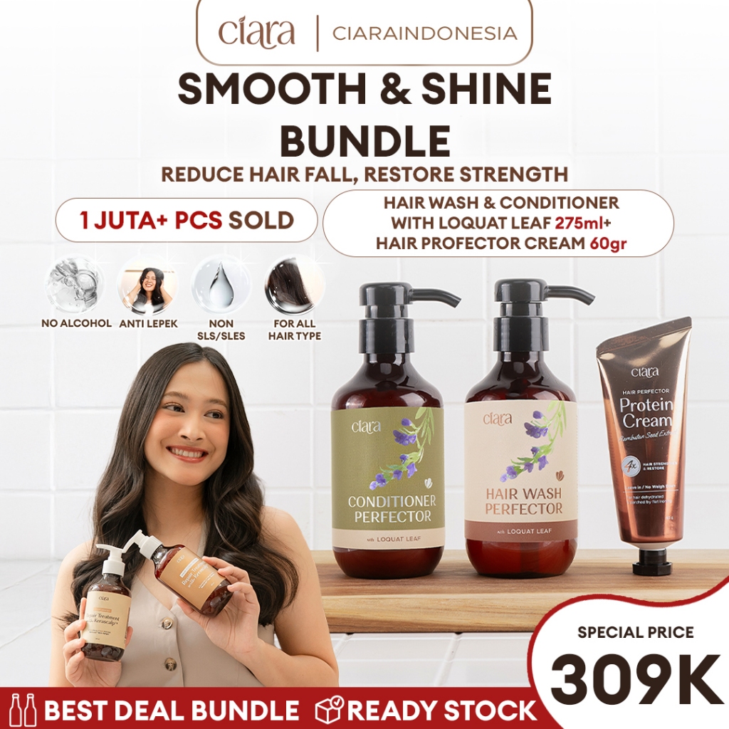 Ciara Hair Wash X Conditioner Perfector With Loquat Leaf X Hair Perfector Protein Cream rambut rusak conditioner rambutt bercabang rambut patah conditioner rambut rusak rambut ketombe conditioner hair fall shampo rambut kering hair wash sampo